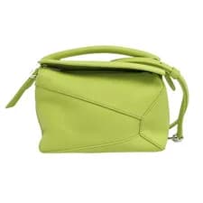LOEWE Puzzle Handbags Leather Green Free Shipping | Duties Paid