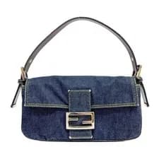 Fendi — FENDI Baguette Blue Denim Shoulder Bag — Handbag — resale