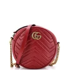Gucci — Gucci GG Marmont Round Shoulder Bag Matelasse Leather Mini — Handbag — resale