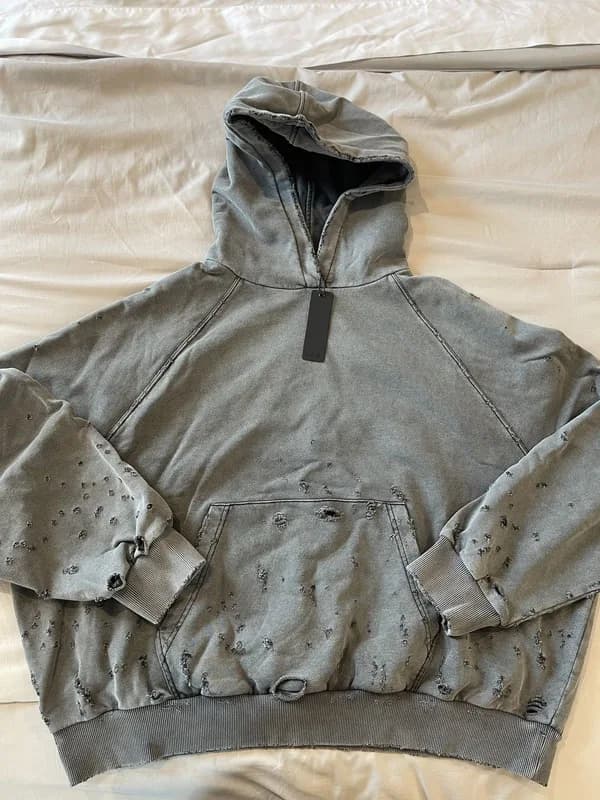 Somar Thrashed Distressed Monolith Hoodie Grey OS — streetwear — resale