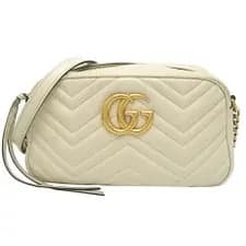Gucci — Gucci GG Marmont Shoulder Bag White Leather — Handbag — resale