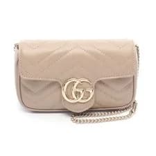 Gucci — Gucci GG Marmont Super Bag Leather Shoulder Bag Beige — Handbag — resale