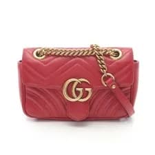 Gucci — Gucci GG Marmont Shoulder Bag Leather Red — Handbag — resale