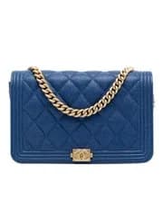 Chanel — Preloved chanel Quilted Flap Bag Women Blue Crossbody Bags One Size — Handbag — resale