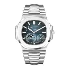 Patek Philippe — Patek Philippe Nautilus Watch 40MM Blue Index Hour Markers Dial Stainless Steel — Watch — resale