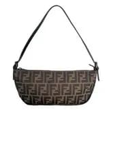 Fendi — Fendi Zucca Vintage Boat Pochette / Canvas Leather Trim / Zucca Baguette — Handbag — resale