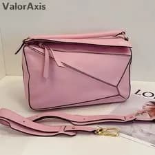 Loewe Puzzle MM Top Handle Shoulder Crossbody Pink Gold Women Classic