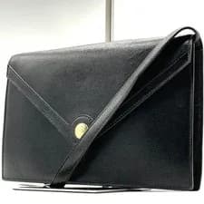 Fendi — Fendi Vintage Lizard Leather Shoulder Bag Black Envelope FF Logo Gold Hardware — Handbag — resale