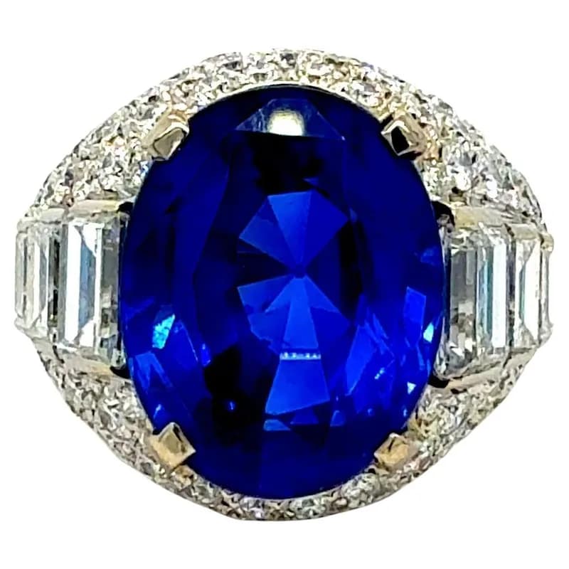 Bulgari — Bulgari 14.03ct SSEF GRS Certified Blue Sapphire Ceylon No Heat Ring — Jewelry — resale