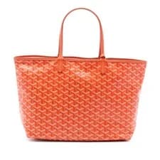Authenticated Goyard Goyardine Saint Louis PM Orange Coated Canvas Fabric