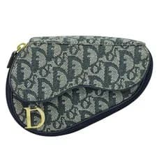 Christian Dior — Christian Dior Saddle Zip Pouch Diorissimo Canvas Navy Clutche & Pouche Bag — Handbag — resale