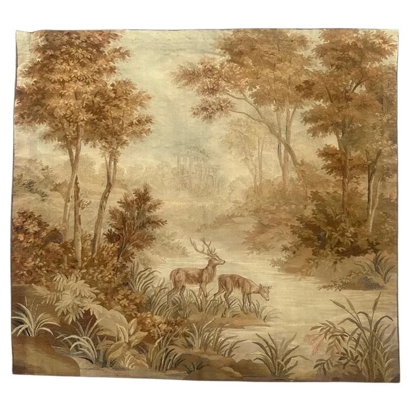 Nice Fine Antique Handwoven Aubusson Tapestry Fragment — Furniture — resale