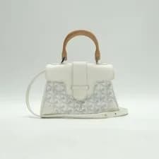 Goyard Saigon White Canvas & Leather Satchel T10253584