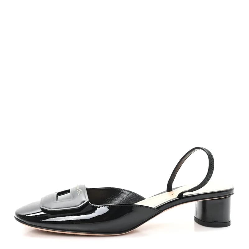 Christian Dior — Patent Dior Day Slingback 35mm Pumps 38 Black — Designer Shoe — resale