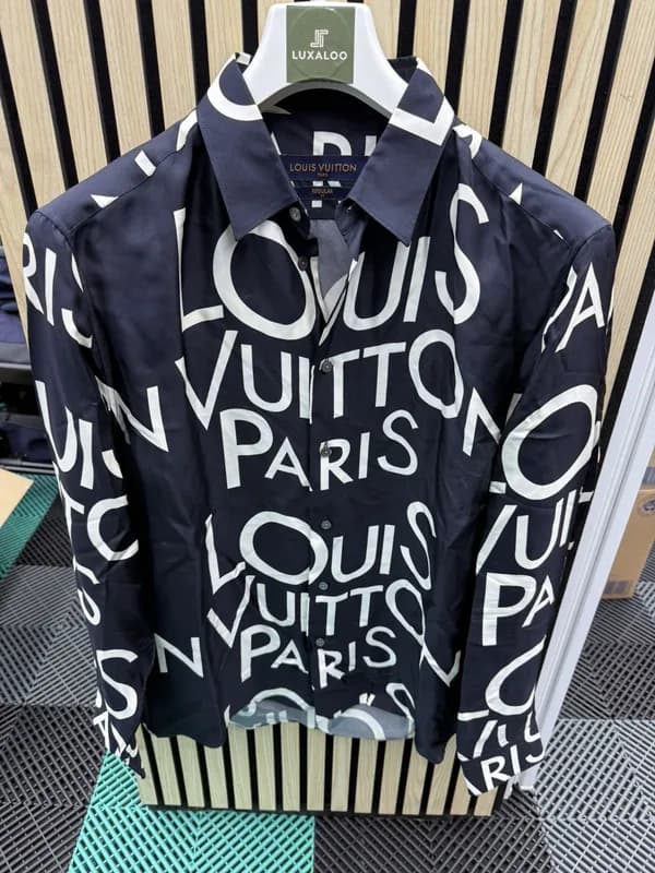 Louis Vuitton Monogram Slimfit Shirt Blue — streetwear — resale