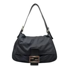Fendi — Vintage Fendi Mama Forever Baguette Neoprene FF Buckle Black Shoulder Bag — Handbag — resale