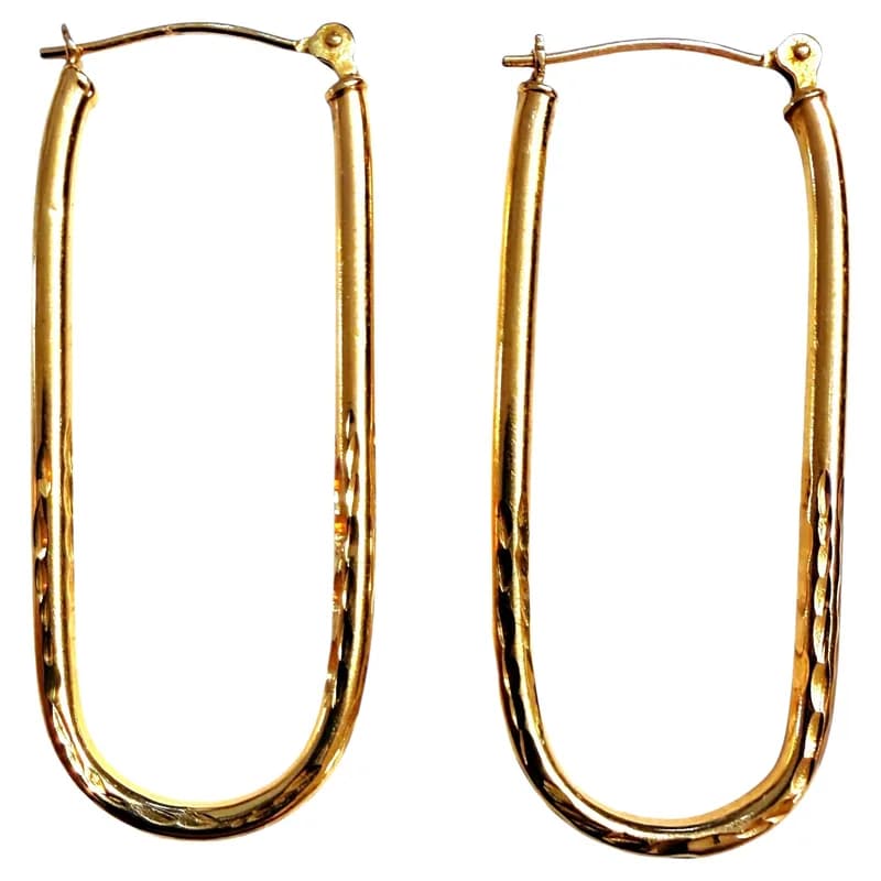 Jacmel Mauritius — 14K Yellow Gold Jacmel Mauritius JCM Paperclip Style Earrings — Jewelry — resale