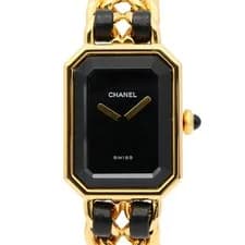 Chanel — CHANEL Premi re S Wristwatch GP (Gold Plated) Leather Ladies Black H0001 Used fr — Watch — resale