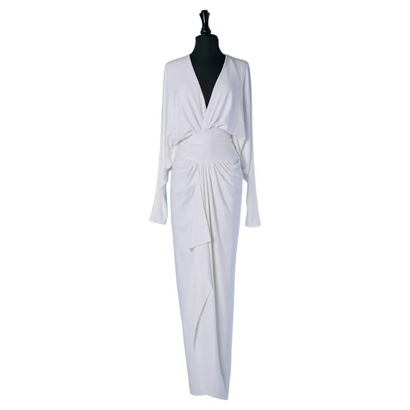 Alexandre Vauthier — White Jersey Evening or Wedding Wrapped Dress — Designer Shoe — resale