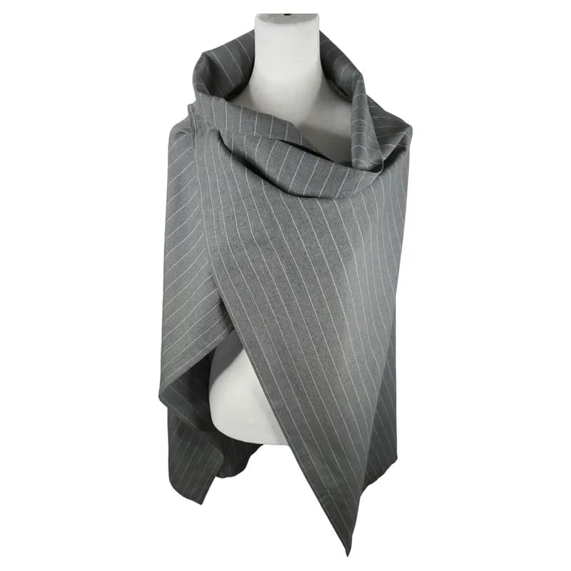 Yohji Yamamoto — Yohji Yamamoto Pinstripe Wool Draped Convertible Skirt — Designer Shoe — resale