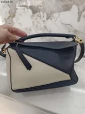 Loewe Puzzle Small Midnight Blue Deformable Leather Bag For Women