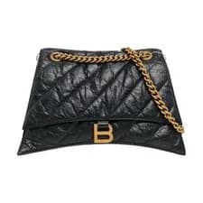 Balenciaga — BALENCIAGA Crush Crossbody bags Leather Black Free Shipping | Duties Paid — Handbag — resale
