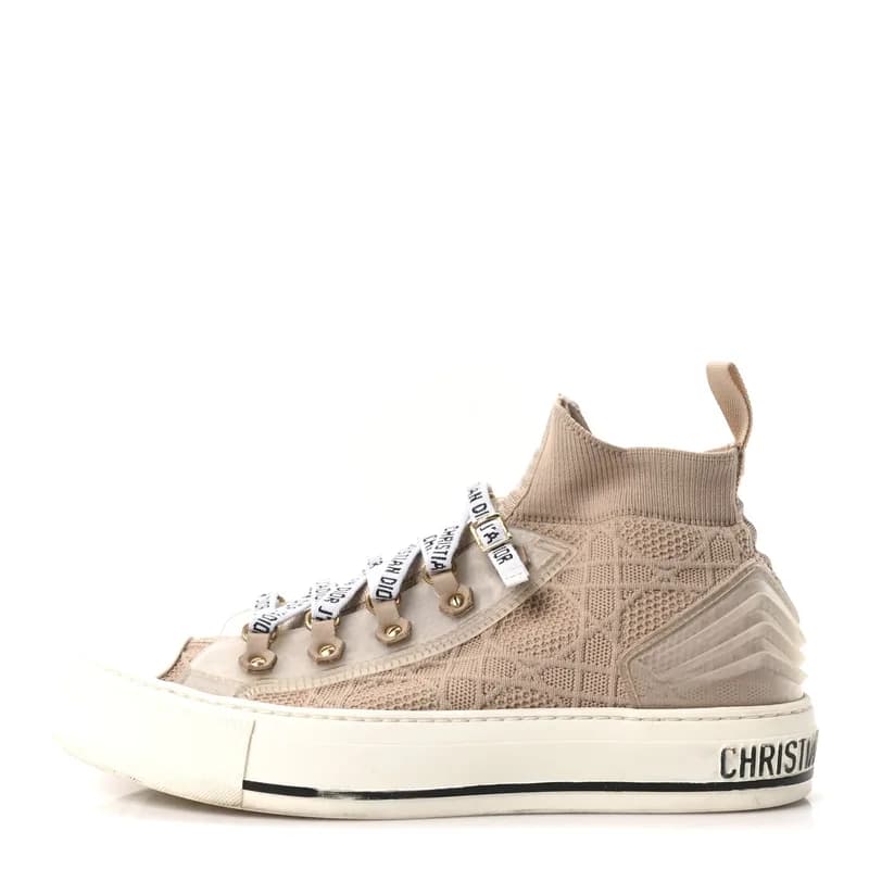 Christian Dior — Technical Cannage Womens Walk'n Dior High Top Sneakers 38.5 Nude — Designer Shoe — resale