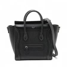 Celine — Celine Luggage Nano shopper Leather 2 Way Handbag Black — Handbag — resale