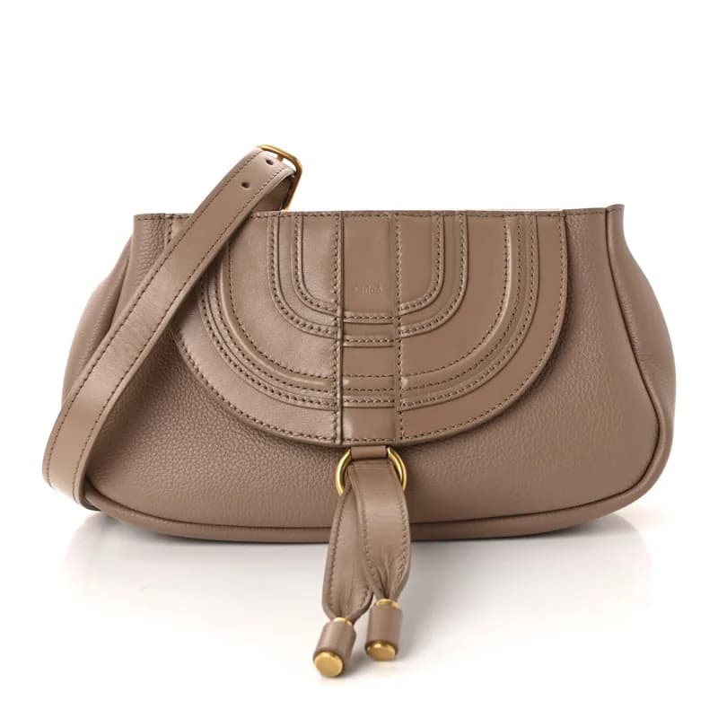 Chloé — Shiny Grained Calfskin Small Marcie Clutch Anemone Pink — Handbag — resale