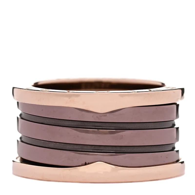 Bulgari — 18K Rose Gold Bronze Cermet B.Zero1 Roma Four-Band Ring 57 8 — Jewelry — resale