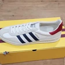 Gucci — Gucci Gazelle White Navy Red Athletic Sneakers Suede Leather 707847 UTT10 9060 — Sneaker — resale