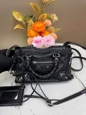 Balenciaga — Balenciaga Chèvre Gold Metallic Edge Hardware Mini City Black — Handbag — resale