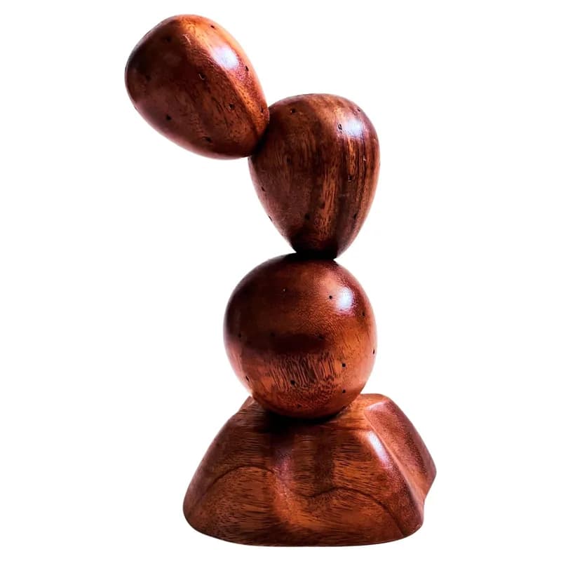 Large Wood Cactus Toothpick Holder — Furniture — resale