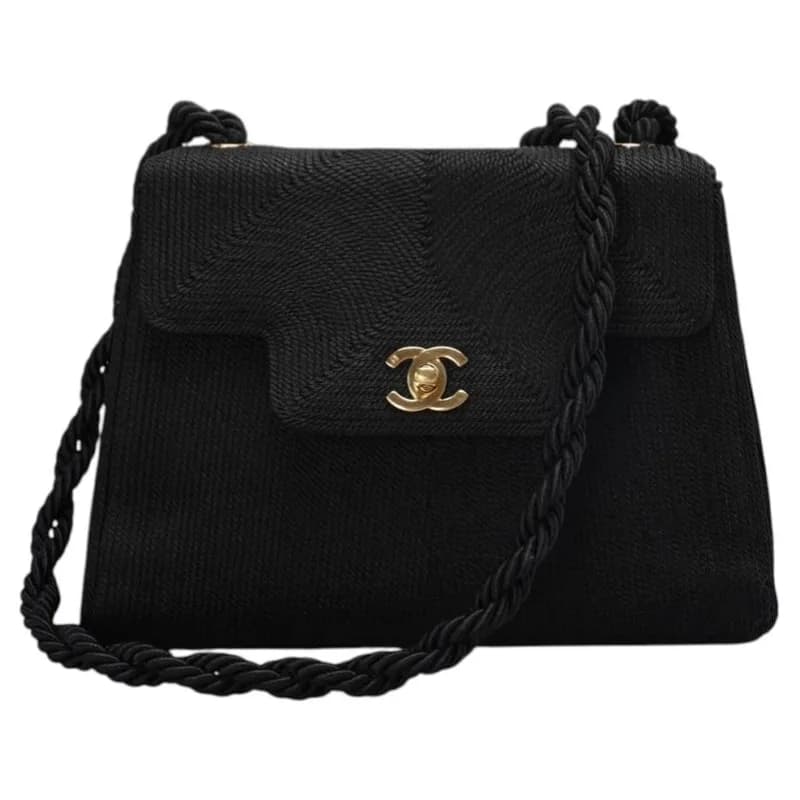Chanel — Chanel Vintage 1997 Woven Silk Kelly Flap Bag with Rope Crossbody — Designer Shoe — resale