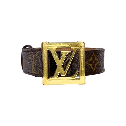 Louis Vuitton — Louis Vuitton Brown Monogram LV Frame Belt — Accessory — resale