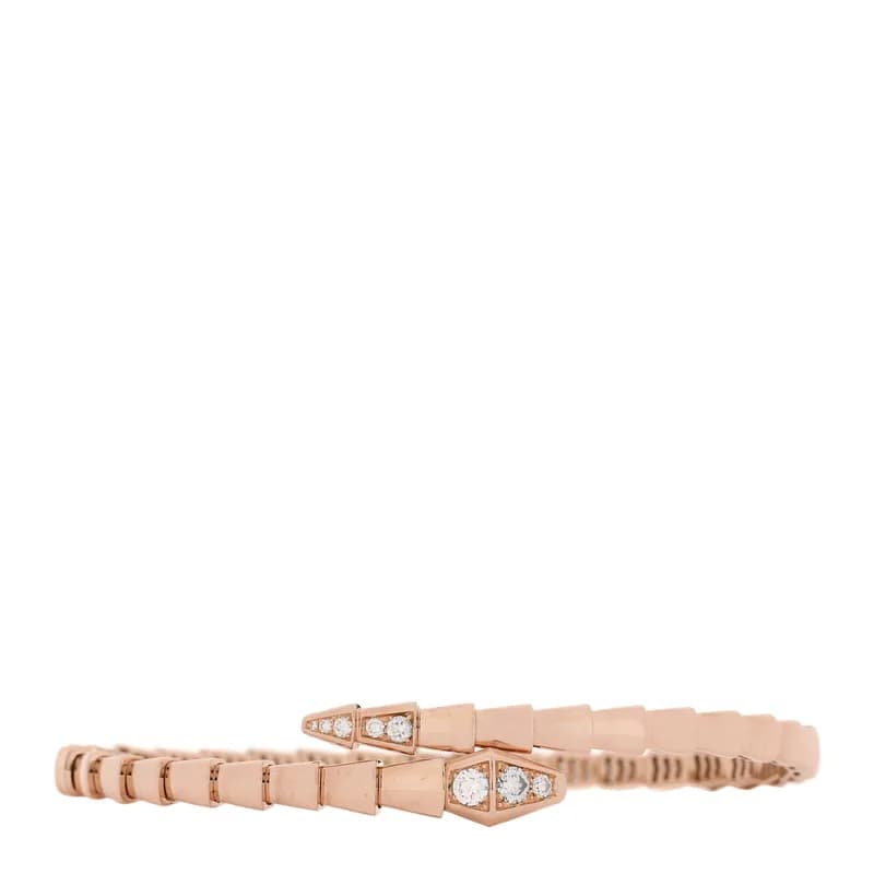 Bulgari — 18K Rose Gold Diamond Serpenti Viper Bracelet L — Jewelry — resale