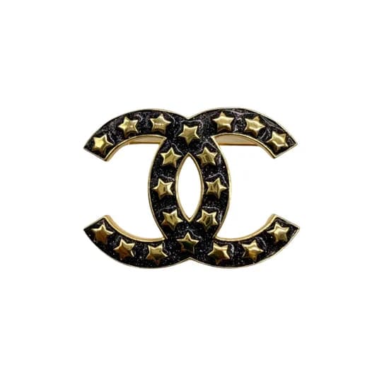 Chanel — Chanel CC Logo Brooch with Stars — Jewelry — resale