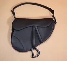 Christian Dior — Christian Dior Black Ultramatte Calfskin Saddle Bag — Handbag — resale