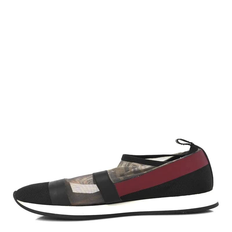 Fendi — Technical Mesh Tulle FF Slip On Sneaker 37.5 Red Tobacco — Designer Shoe — resale