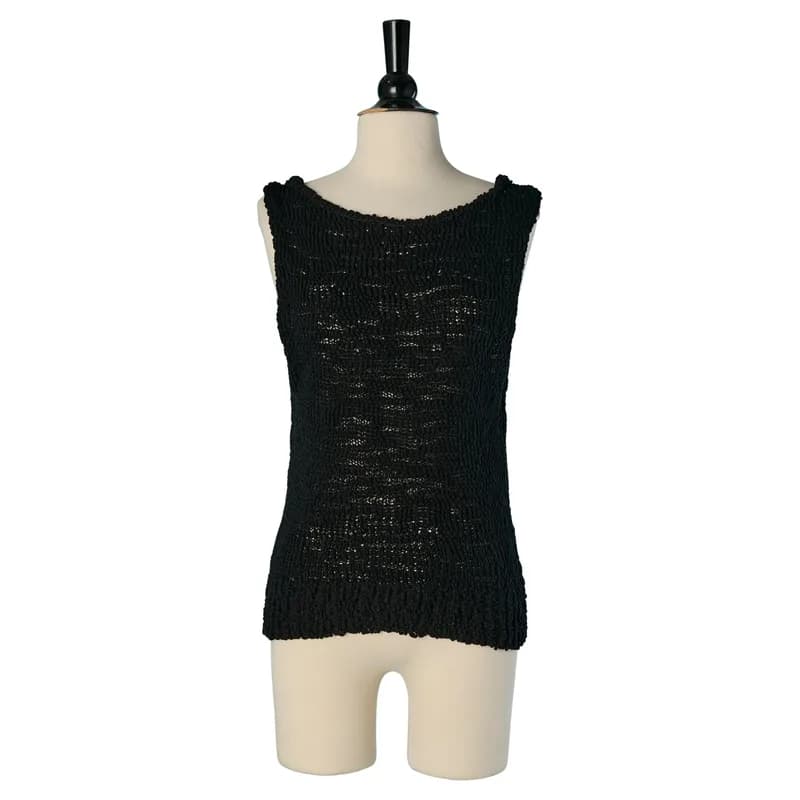 Alexandre Vauthier — Black Backless Knitted Tank Top - Alexandre Vauthier — Designer Shoe — resale