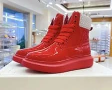 Alexander McQueen — Alexander McQueen Oversized Sneaker Red High Top Lace Up Men's Athletic — Sneaker — resale