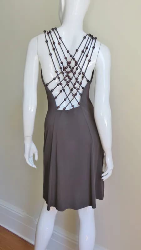 Celine — Celine Strappy Back Dress with Wooden Beading — Designer Shoe — resale