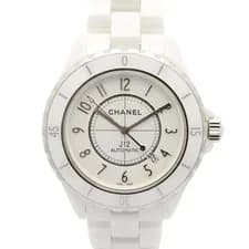 Chanel — Up to 60 000 Yen OFF  CHANEL J12 Wristwatch Watch Ceramic Men s White H2981 Used — Watch — resale