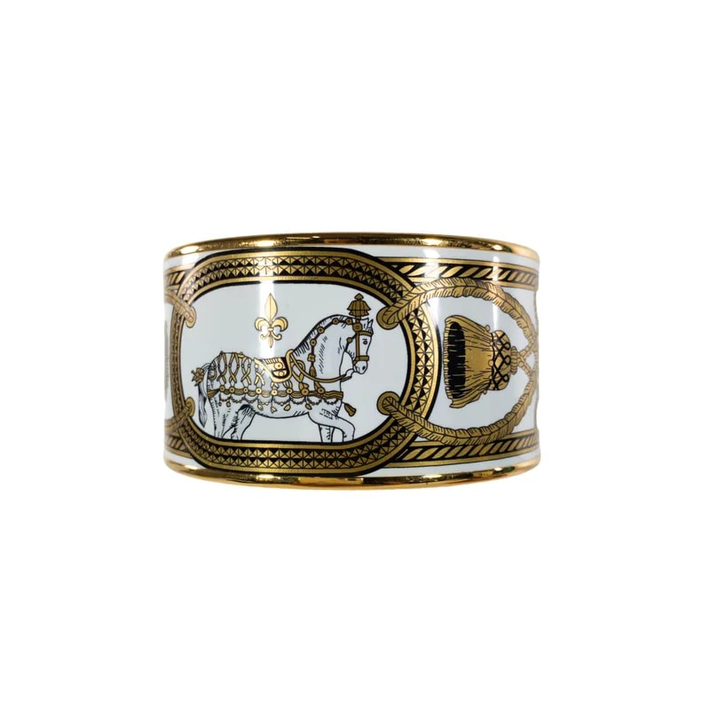 Hermès — Hermes Extra-Wide Enamel Bangle & Printed — Jewelry — resale