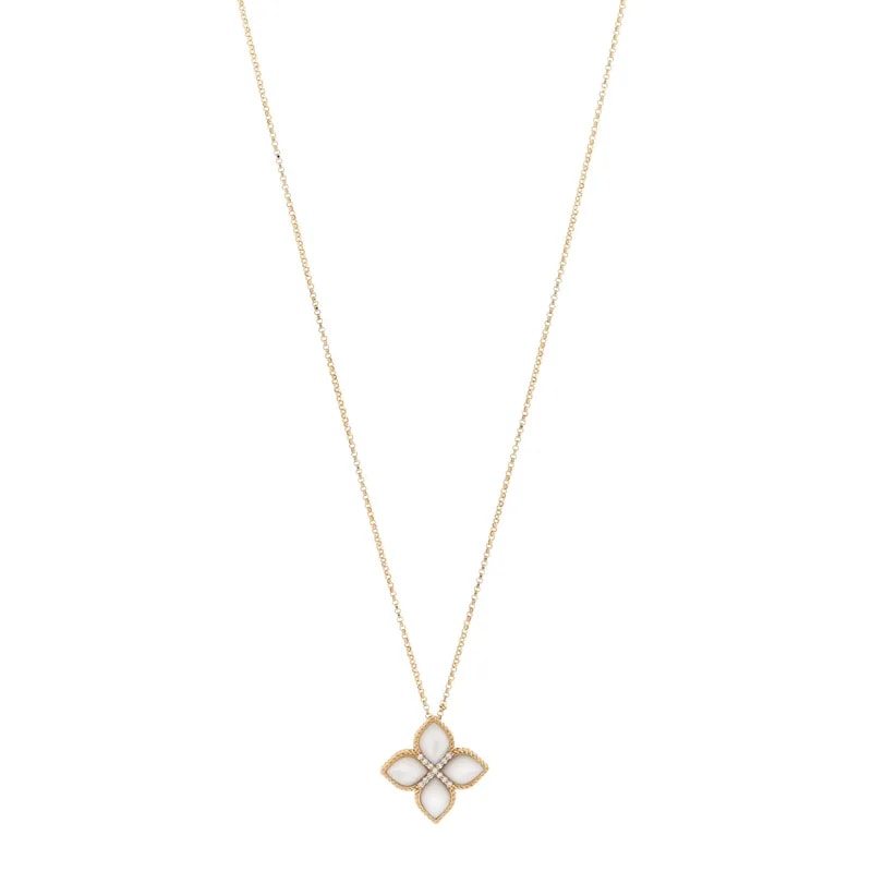 Roberto Coin — 18K Yellow Gold Mother of Pearl Venetian Princess Medium Flower — Jewelry — resale