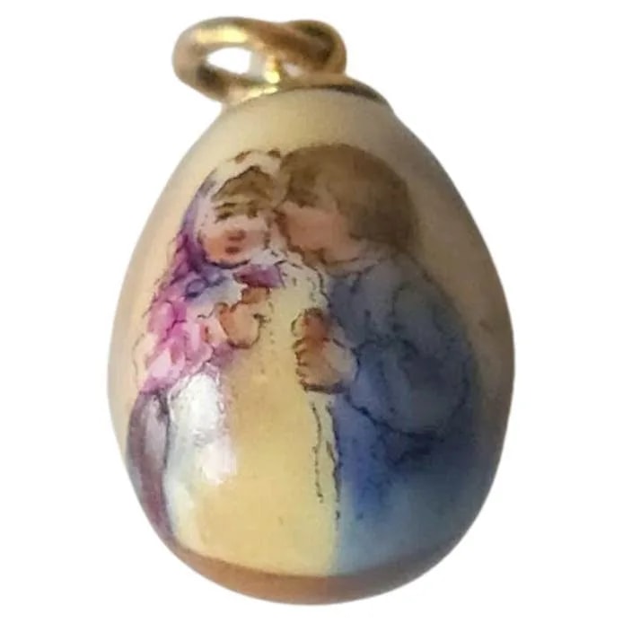 Fabergé — Fabergé Antique Painted Egg Pendant Workmaster Andrei Adler Circa 1900 — Jewelry — resale