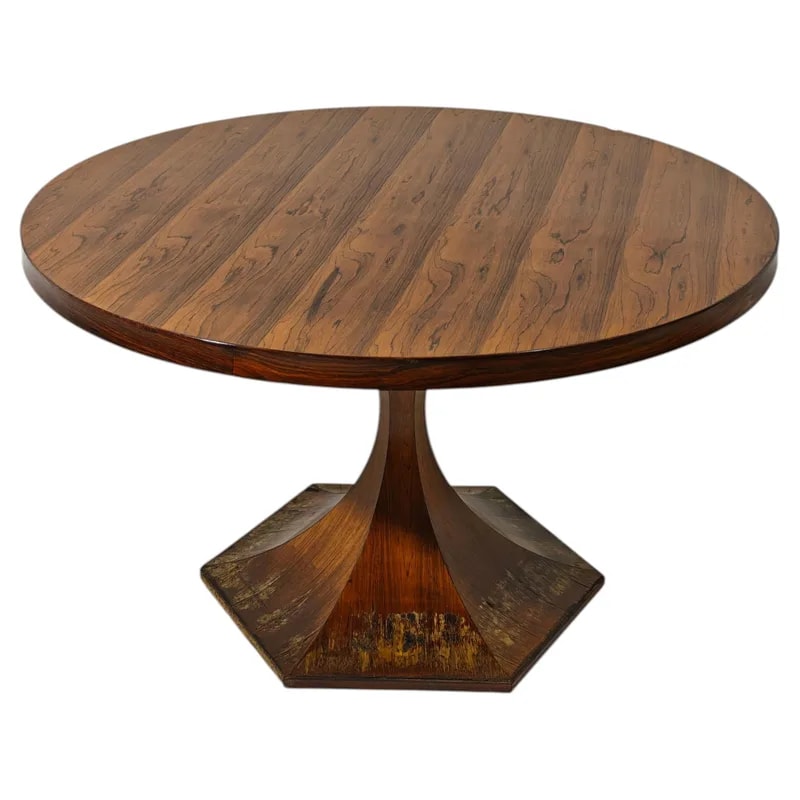 Wood Dining Table, Round by Moscatelli for Meroni, Mid-Century Modern, Italy, 1964s — Furniture — resale