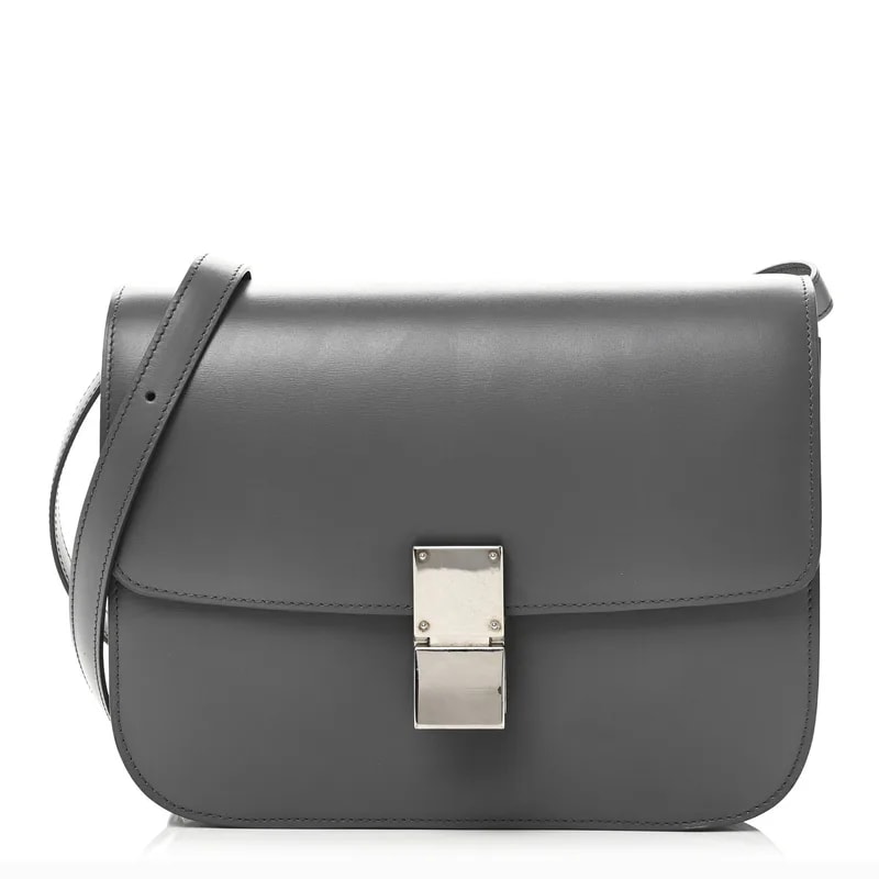 Celine — Box Medium Classic Box Flap Zinc — Handbag — resale