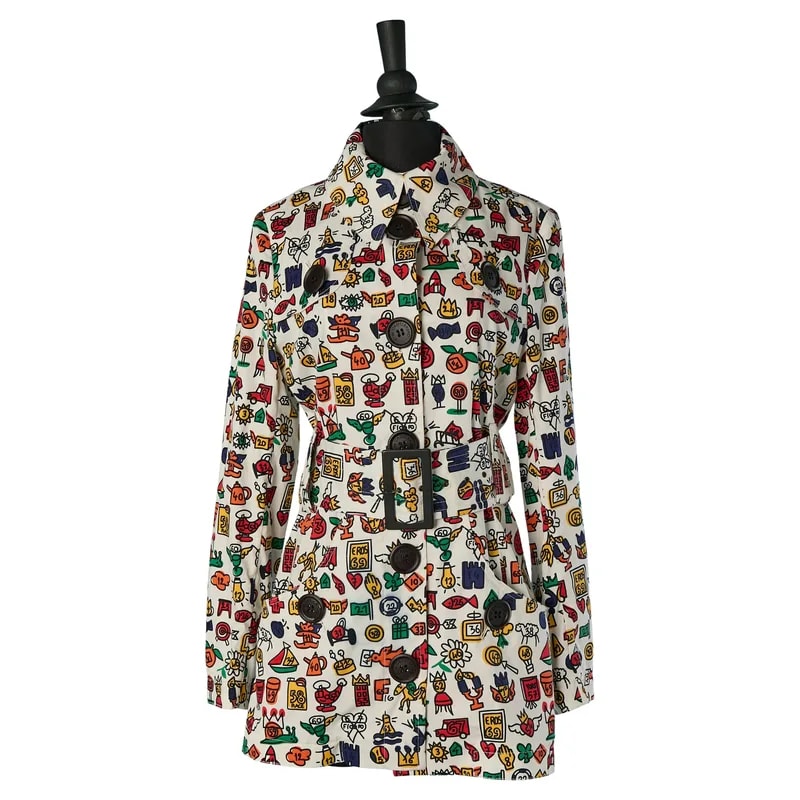 JC de Castelbajac — Printed Cotton Trench Coat JC de Castelbajac — Clothing — resale