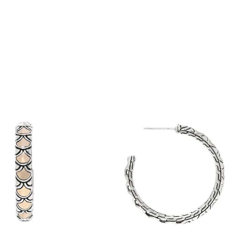 John Hardy — 18K Yellow Gold Naga Hoop Earrings — Jewelry — resale